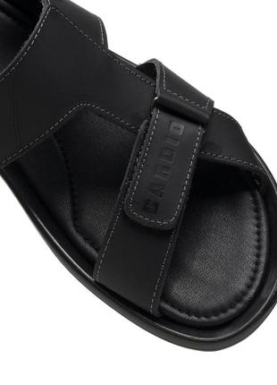 Босоножки мужские кожаные удобные черные на липучках 10967 фото