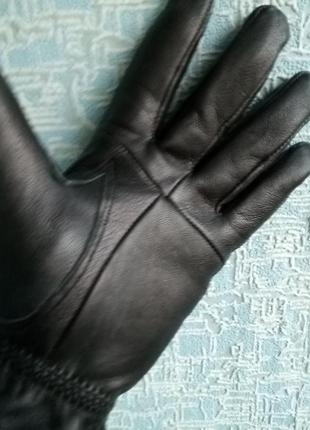 Шикарные кожаные на флисе женские перчатки рукавички2 фото