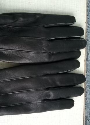 Шикарные кожаные на флисе женские перчатки рукавички4 фото