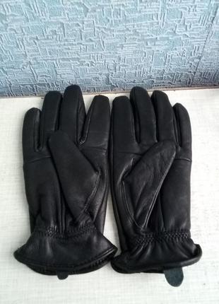 Шикарные кожаные на флисе женские перчатки рукавички5 фото