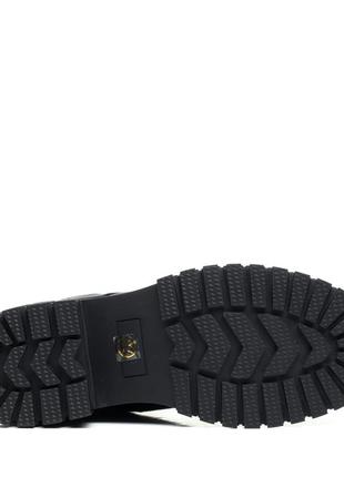 Ботинки женские кожаные черные демисезонные на низком каблуке 1624б7 фото