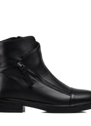 Ботинки женские кожаные черные зимние  1092цп2 фото