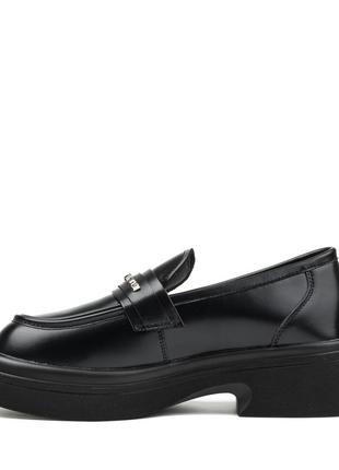 Туфли женские черные на удобном каблуке 2319т3 фото