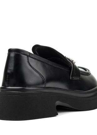 Туфли женские черные на удобном каблуке 2319т4 фото