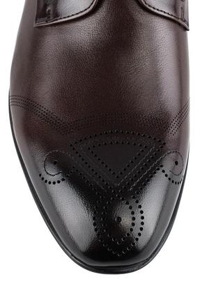 Туфли мужские кожаные коричневые с перфорацией 24296 фото
