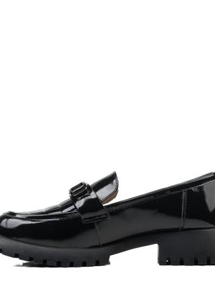 Туфли-лоферы женские черные лакированные 2135т-а3 фото