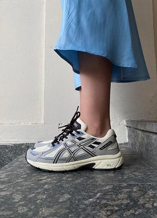 Жіночі кросівки asics gel-venture 6 brown grey beige сірого з бежевим та коричневим кольорів