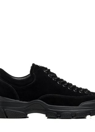 Туфли женские черные замшевые на низком ходу 2107т-а2 фото