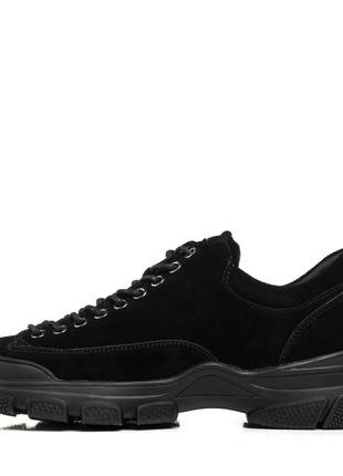 Туфли женские черные замшевые на низком ходу 2107т-а3 фото
