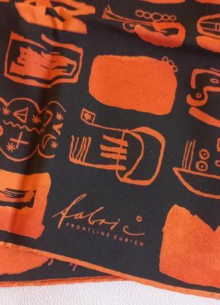 Fabric frontline zurich, oriгинал, шелковая шаль пластинок платок платок.3 фото