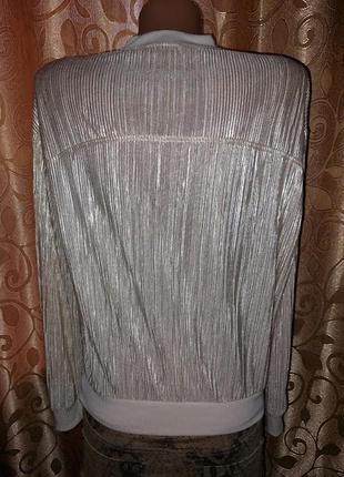 💜💜💜красивая женская серебристая плиссированная кофта, джемпер на молнии zara💜💜💜7 фото