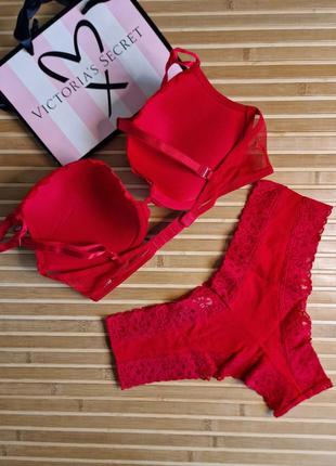 Комплект кружевной бра с пушапом оригинал sexy tee lacie push-up bra victorias secret2 фото