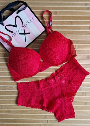 Комплект кружевной бра с пушапом оригинал sexy tee lacie push-up bra victorias secret