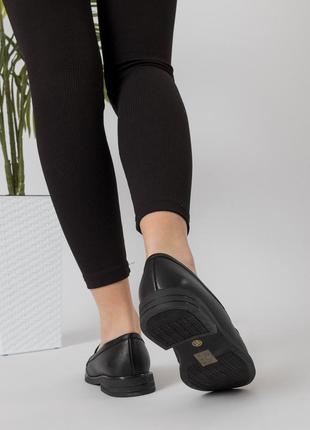 Туфли женские черные кожаные 2130т10 фото