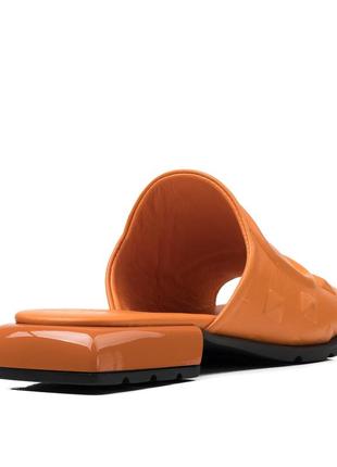 Шлепанцы женские кожаные оранжевые 1528лz-а4 фото