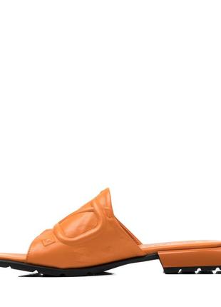 Шлепанцы женские кожаные оранжевые 1528лz-а3 фото