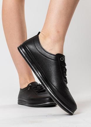 Туфли женские закрытые на шнуровках черные 970тz10 фото