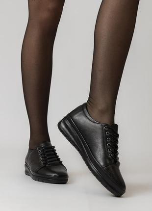 Туфли женские осенние кожаные классические черные 1028тz8 фото