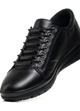 Туфли женские осенние кожаные классические черные 1028тz5 фото