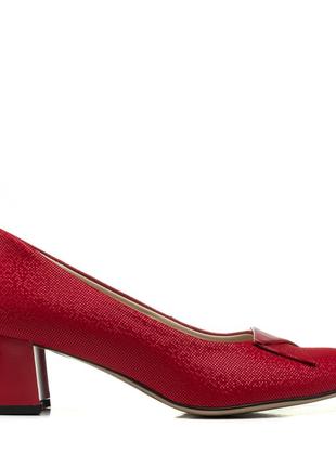 Туфлі жіночі червоні на каблуці 1181тп-а2 фото