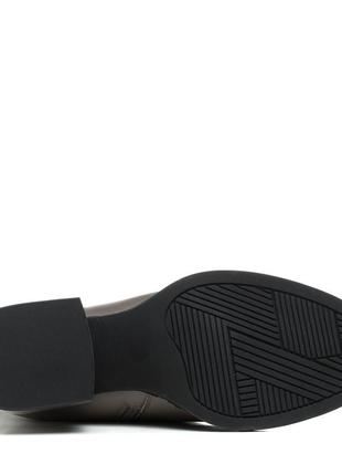 Сапоги женские кожаные на каблуке серые классические geronea 1498ц-а7 фото