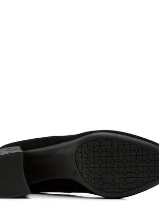 Туфли женские замшевые на широком каблуке 1147тп6 фото
