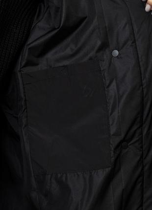 Куртка женская демисезонная черная длинная к6896 фото