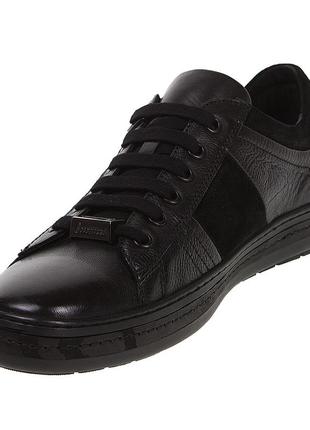 Туфлі чоловічі шкіряні чорні на шнурівках 20044 фото