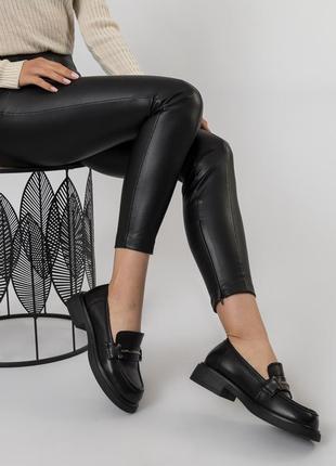 Туфли женские кожаные черные 2284т1 фото