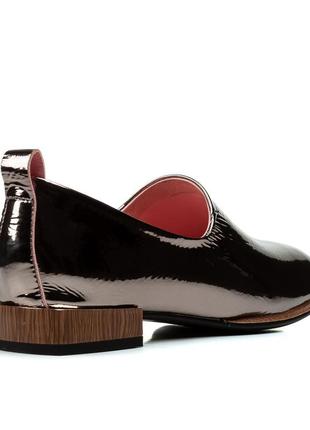 Туфли женские кожаные лаковые черные,на устойчивом каблуке,на низком каблуке 1620т4 фото