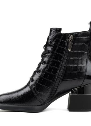 Ботинки женские черные кожаные 1666б3 фото