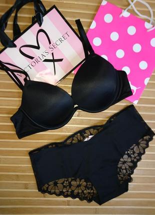 Комплект двойной пуш ап плюс victorias secret pink wear everywhere super push-up оригинал