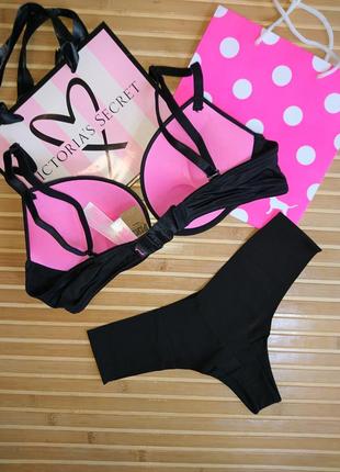 Комплект двойной пуш ап плюс victorias secret pink wear everywhere super push-up оригинал2 фото