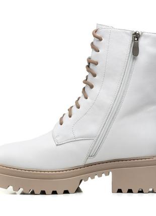 Ботинки molka белые на шнуровке стильные кожаные 1524ц3 фото