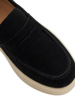 Туфли-лоферы женские черные завшевые 2323т7 фото