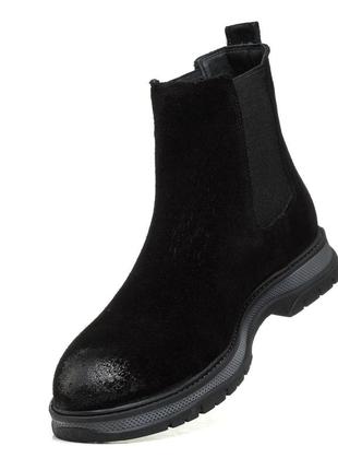 Ботинки челси мужские черные стильные осенние 33655 фото