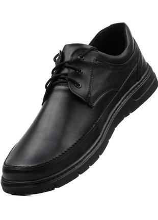 Туфли мужские кожаные черные на шнуровке 27255 фото
