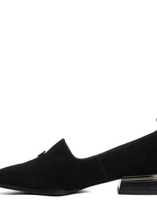 Туфлі жіночі замшеві чорні на низькому ходу 2263т3 фото