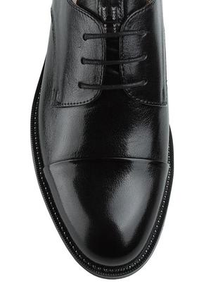 Туфли женские кожаные черные на низком каблуке 1336т-а8 фото