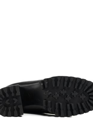 Ботинки зимние черные кожаные на каблуке с пряжкой 1592ц9 фото