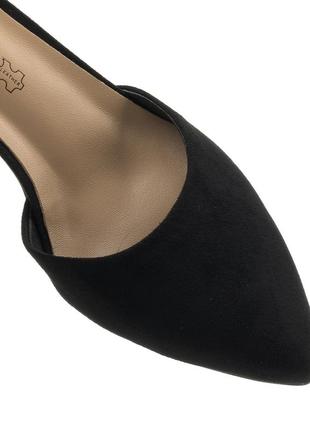 Босоножки женские черные замшевые с закрытым носиком 1245л7 фото