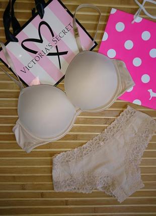 Комплект двойной пуш ап плюс victorias secret pink wear everywhere super push-up оригинал1 фото