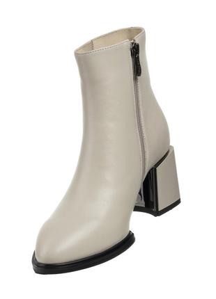 Ботильйони жіночі шкіряні світло-сірі 1634б-а