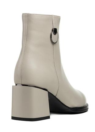 Ботильйони жіночі шкіряні світло-сірі 1634б-а