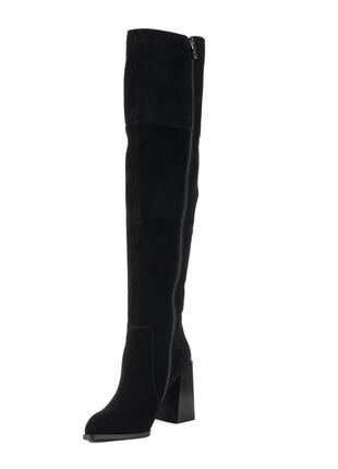 Ботфорти жіночі чорні замшеві 1709б