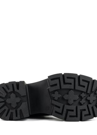 Ботинки женские черные демисезонные на высокой толстой подошве и платформе, на каблуке 1734б9 фото