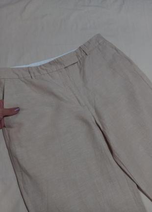 Льняные коттоновые классные брюки брюки свободного кроя кюлоты4 фото