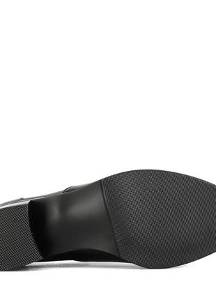 Туфли женские кожаные черные на низком каблуке 1358т7 фото