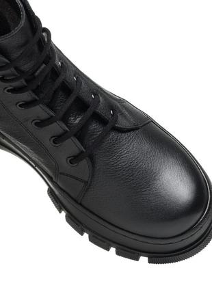 Ботинки кожаные осенние черные на шнуровках 453бz7 фото