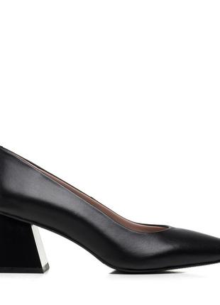 Туфли женские кожаные черные с острым носиком 931тz2 фото
